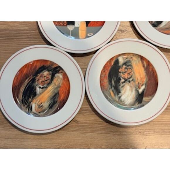 Eschenbach Guy Buffet The Making of a Perfect Martini Plates 8" Set of 5 Germany - Picture 9 of 15